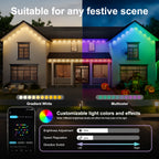 50ft Smart RGB Outdoor Lights with 30 LED Eaves Lights