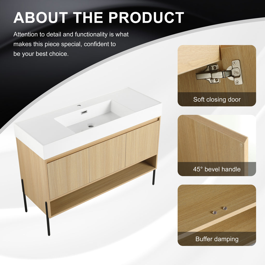 48" Bathroom Vanity Combo with Single Resin Sink