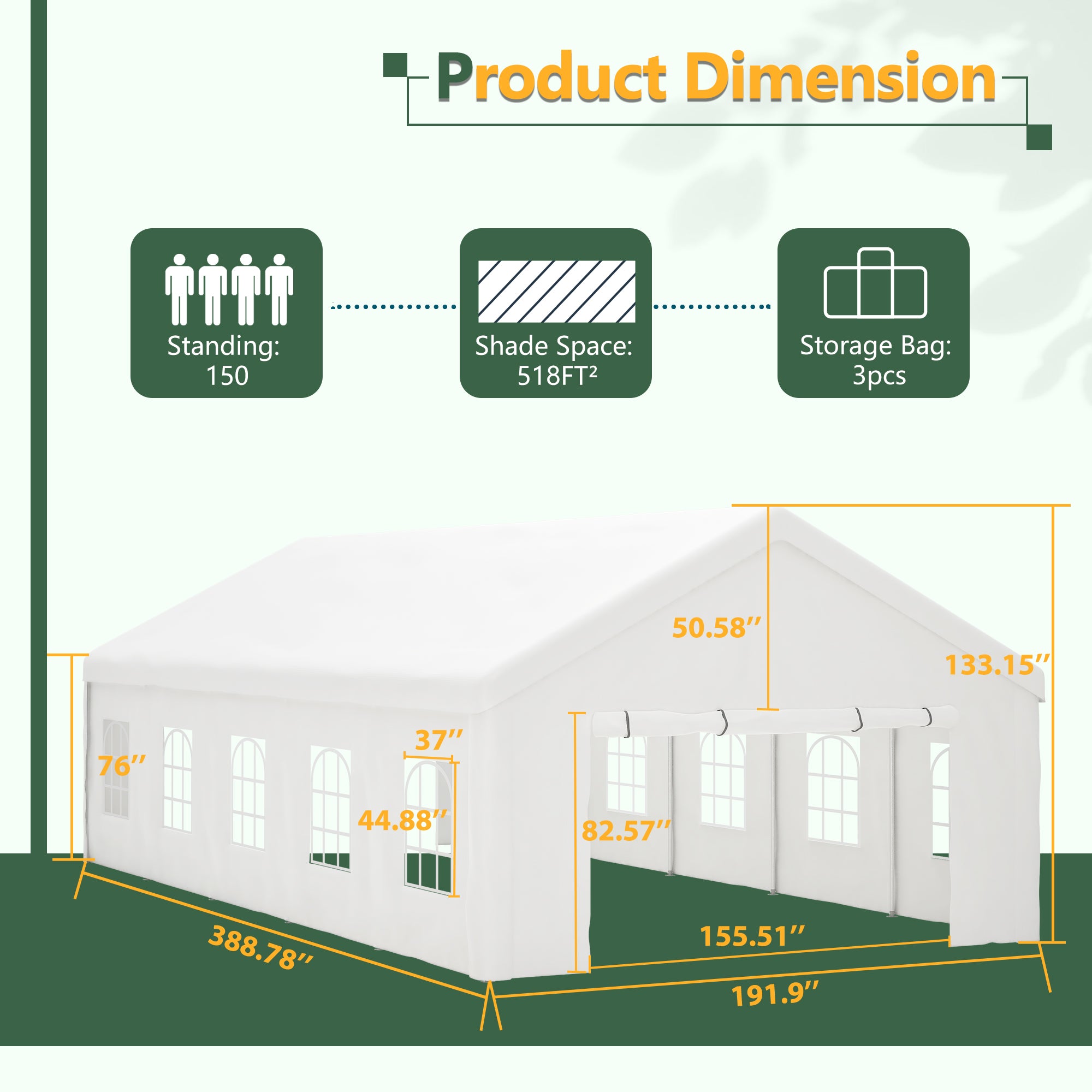 16x32 FT Party Tent with Removable Sidewalls