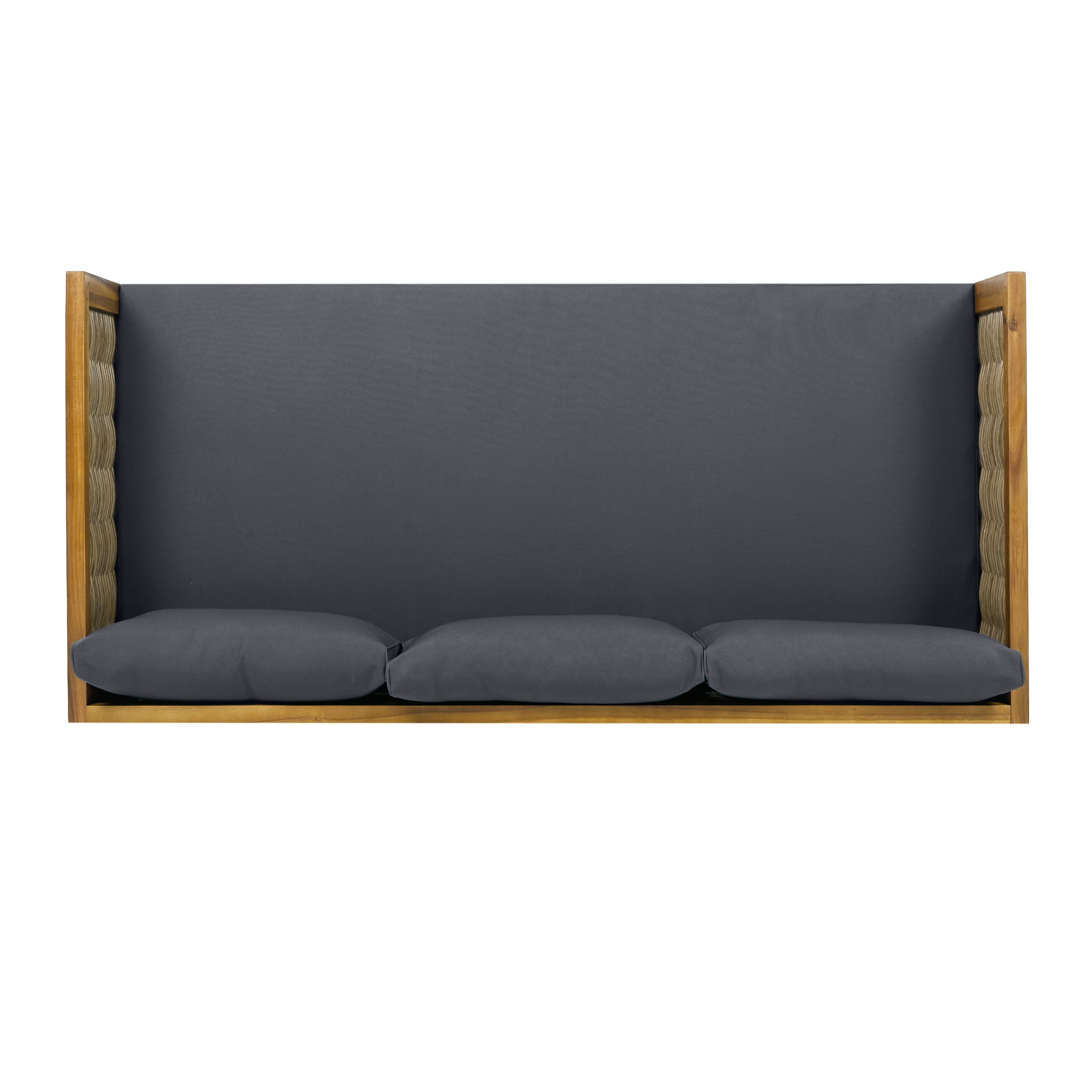 Claremont 3 Seater Daybed With Rattan Arms (Dark)