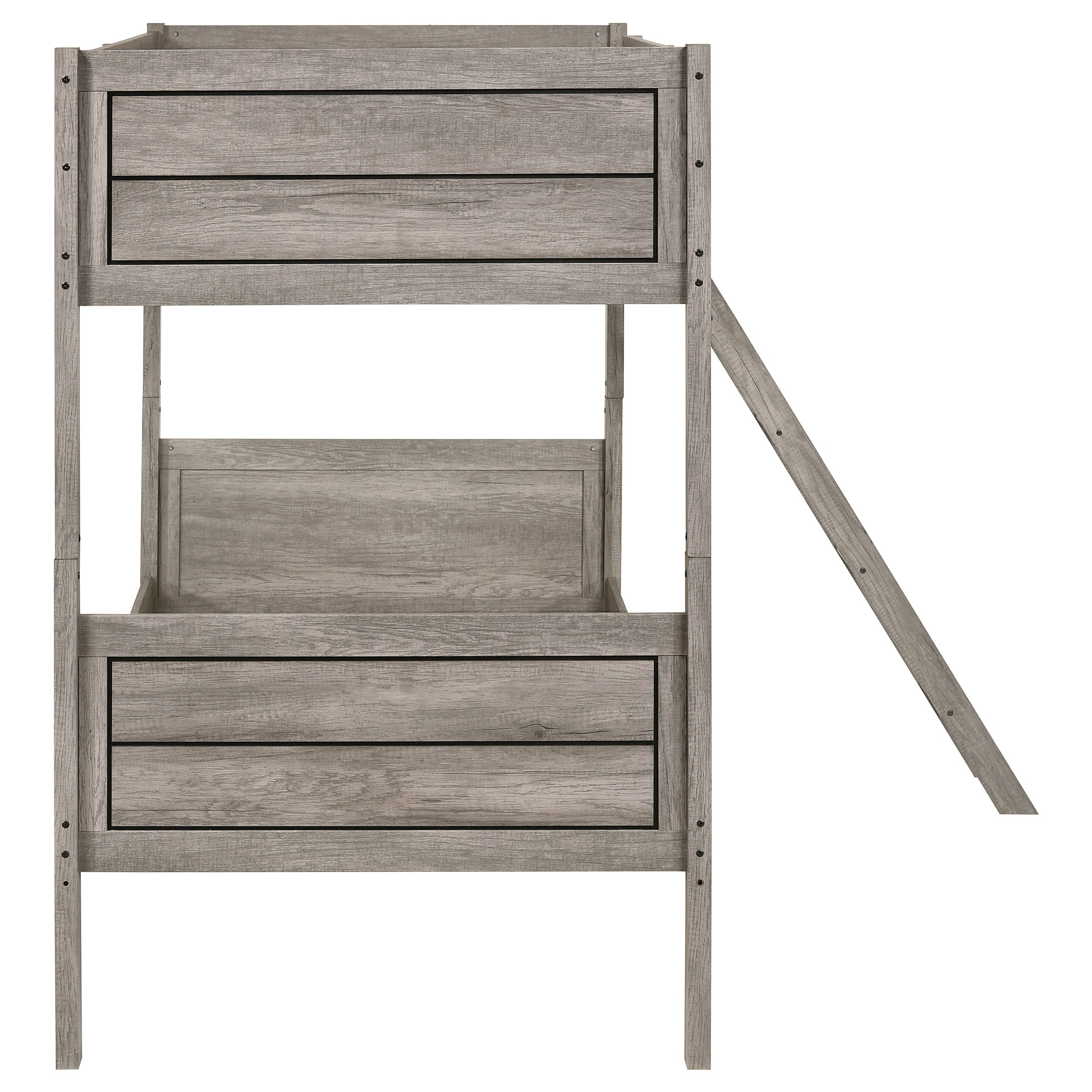 Ryder Wood Twin Over Twin Bunk Bed Weathered Taupe-CoasterEveryday