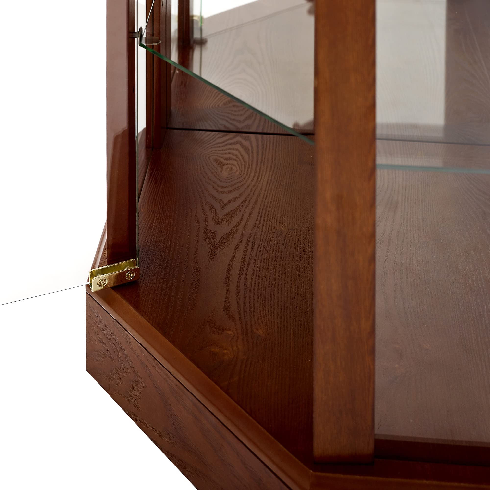 6 Shelf Lighted Corner Curio Cabinet with Adjustable Tempered Glass Shelves