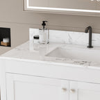 Modern 43" Bathroom Vanity with Artificial Marble Carrara