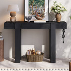 TREXM Rustic Minimalist Console Table with Hidden Drawer