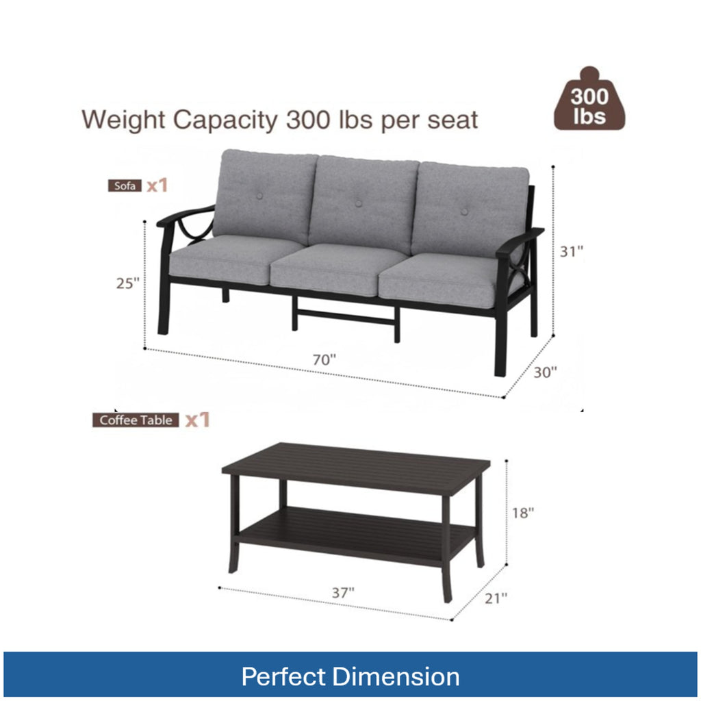2 Piece Outdoor Patio Set
