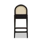 Panama 26.5" Curved Back Cane Rattan Counter Stool, Set of 2, Ebony