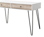 Taupe Desk with Metal Accents