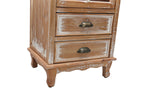 Rustic Wooden Storage Cabinet with Decorative Cutout Door