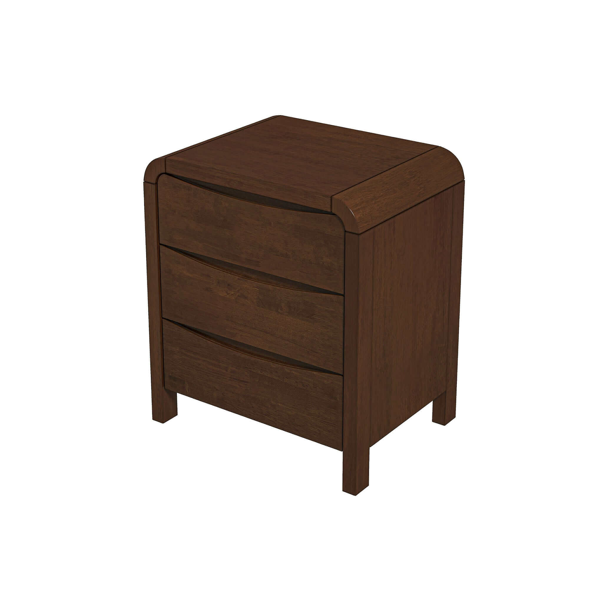 Lionel Mid Century Modern Solid Wood 3-Drawer Nightstand