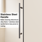 Frameless Shower Door with Zinc Roller Rail System