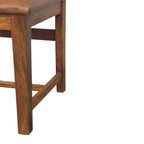 Solid Wood Leather Slatted Dining Chair