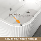 67" Rectangle Linear Acrylic Massage Whirlpool Bathtub