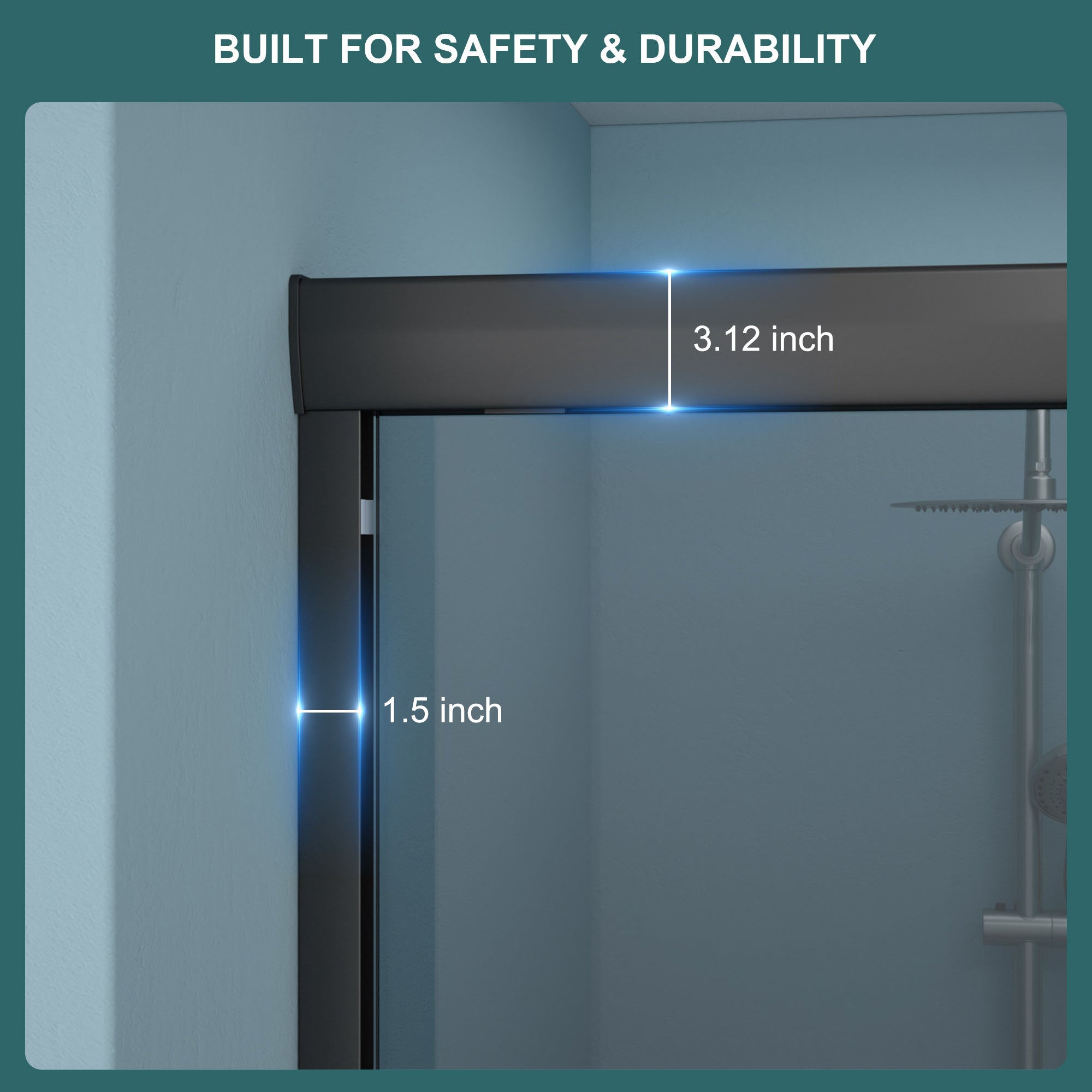 48"W x 76"H Double Sliding Glass Shower Door