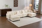 Modern 4-Seat Sectional Sofa with 2 Ottomans
