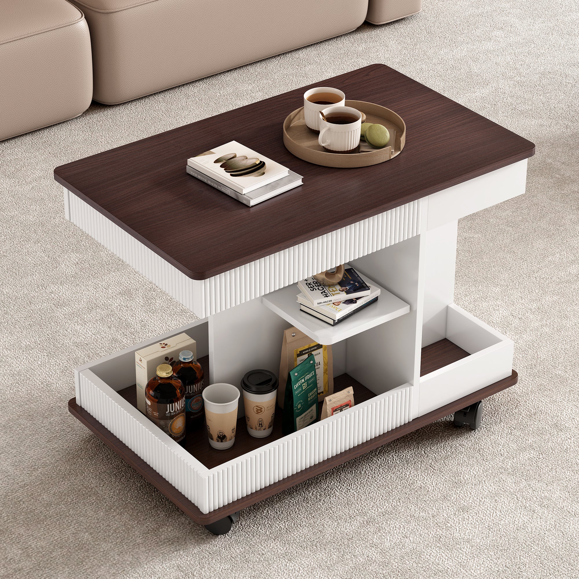 U-Can Adjustable End Table with Wheels