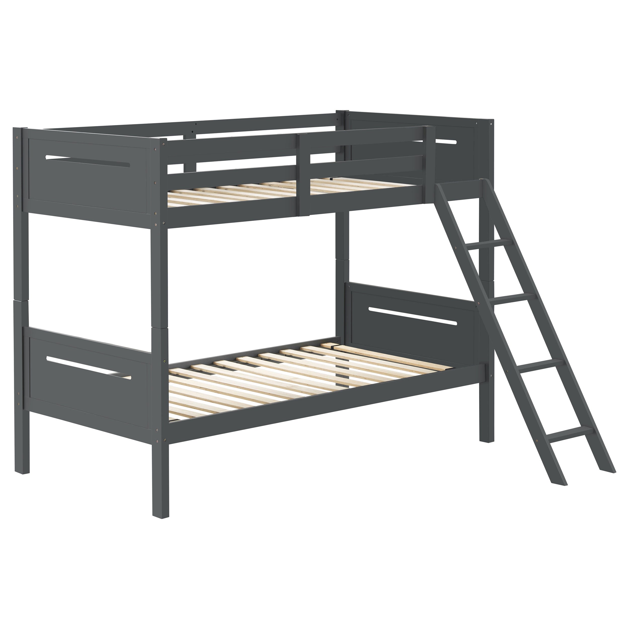 Littleton Wood Twin Over Twin Bunk Bed Grey-CoasterEveryday