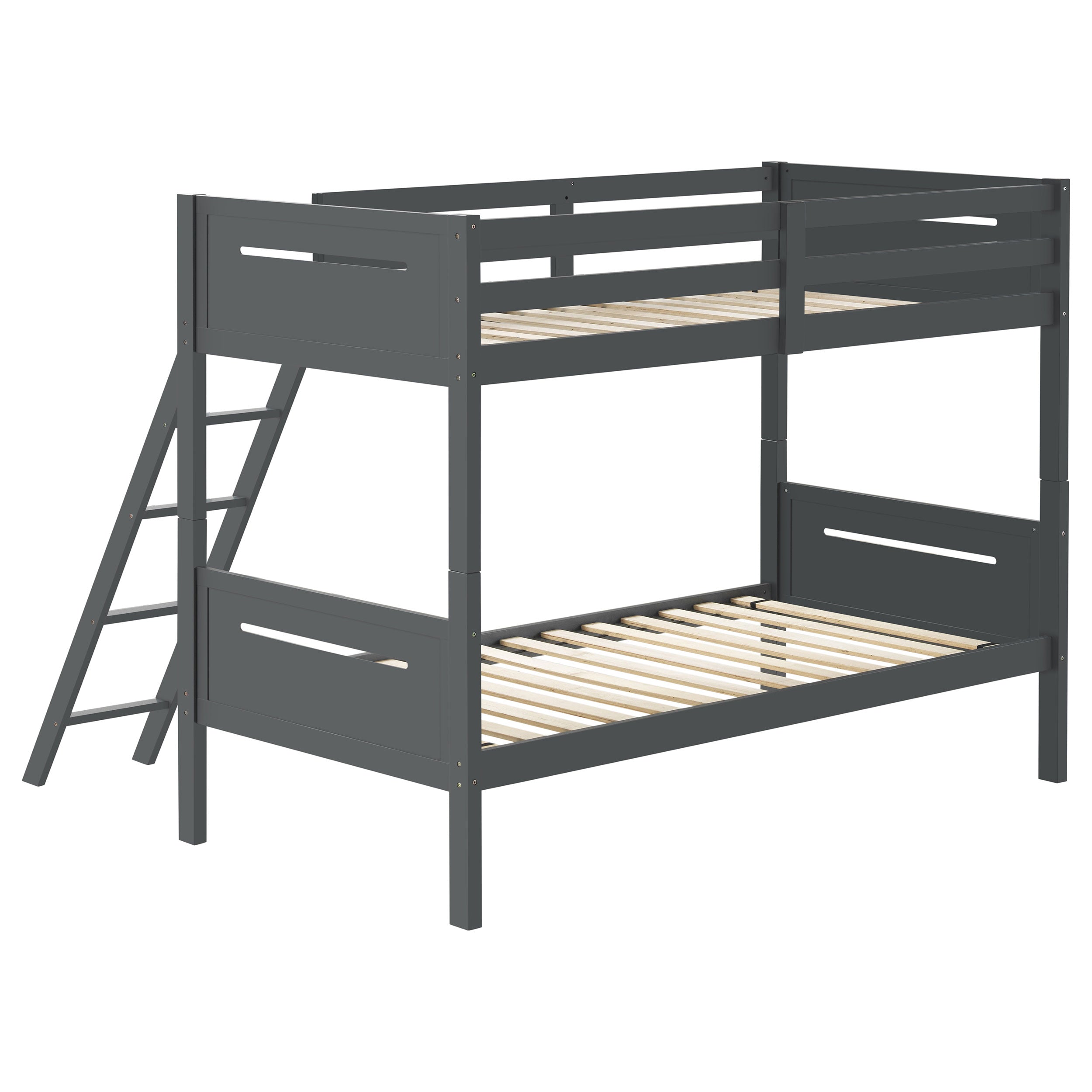 Littleton Wood Twin Over Twin Bunk Bed Grey-CoasterEveryday