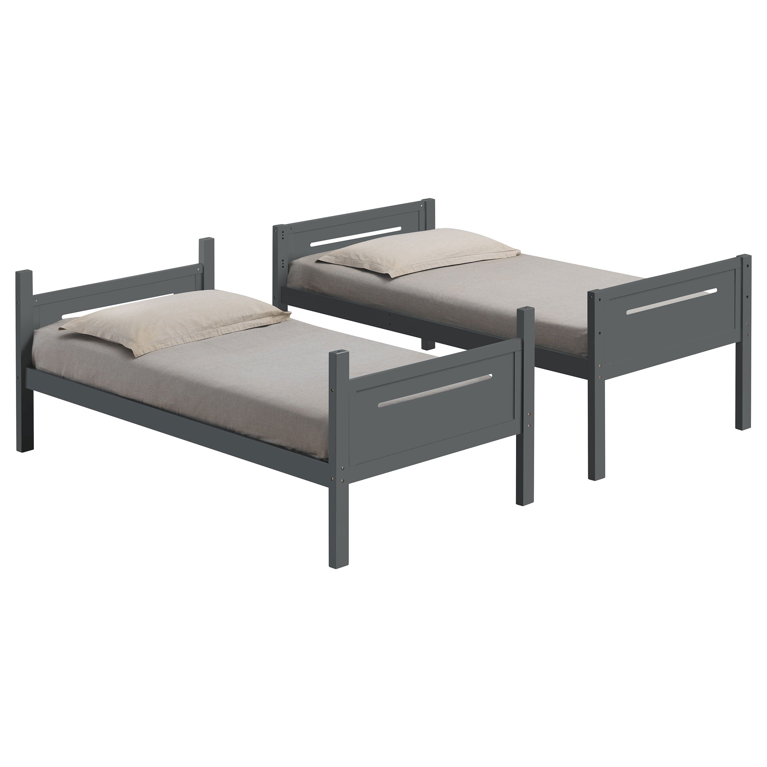 Littleton Wood Twin Over Twin Bunk Bed Grey-CoasterEveryday
