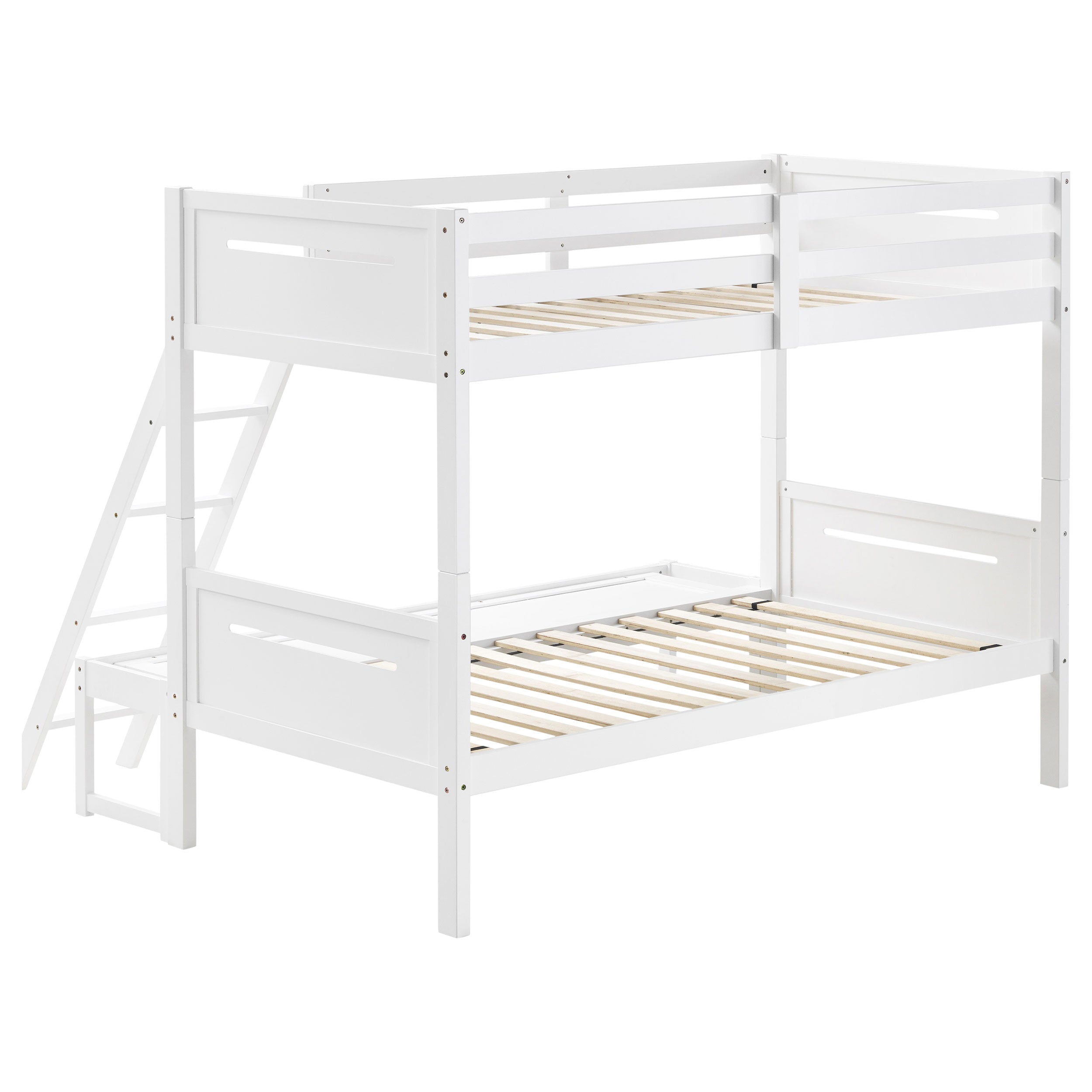 Littleton Wood Twin Over Full Bunk Bed White-CoasterEveryday