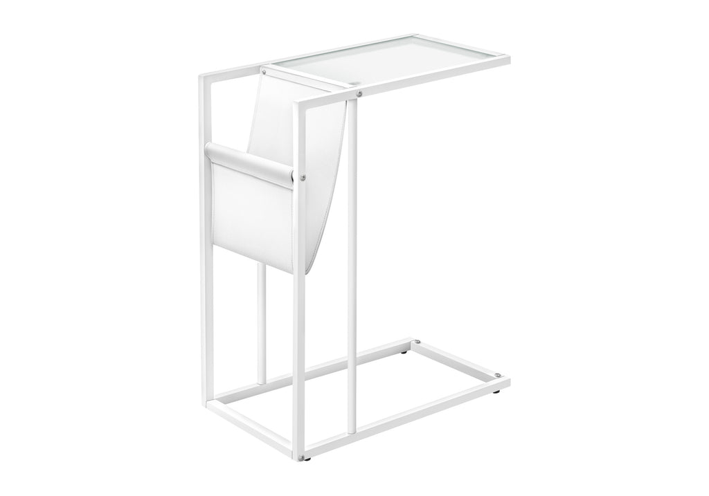 C-Shaped Accent Table with Magazine Storage