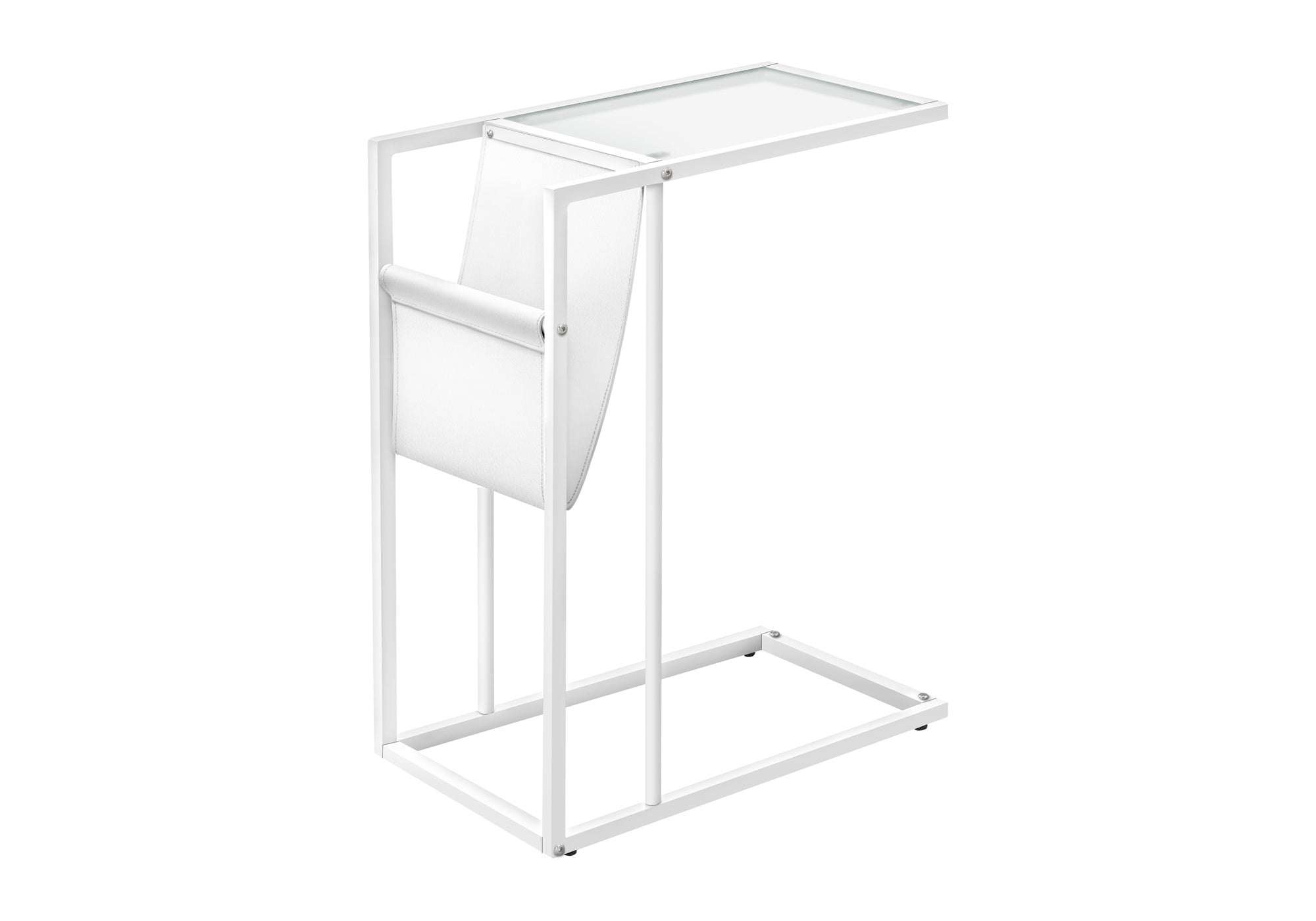 C-Shaped Accent Table with Magazine Storage