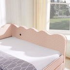 Queen Size Cozy Gingham Daybed with Storage Drawers