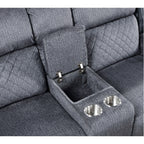 Alicia Grey/black Console Reclining Loveseat