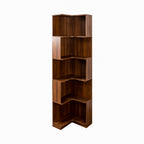 5 Tier Corner Bookshelf with Baffle and LED Lights