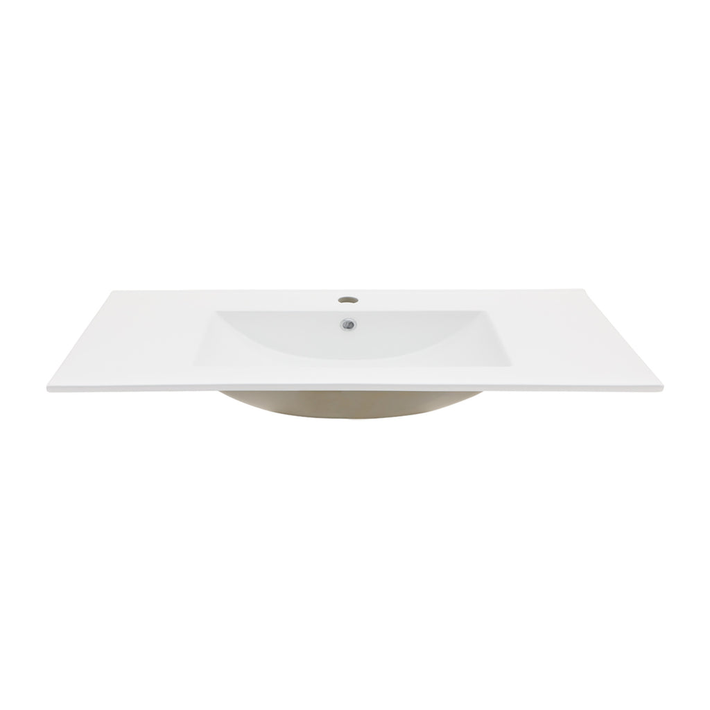 36"x18" White Rectangular Single Vanity Top