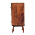 Solid Wood Curved Honey Chest of Drawers