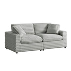 Jenny 2-Piece Sofa Sectional in Plush Polyester Cord-Like Fabric