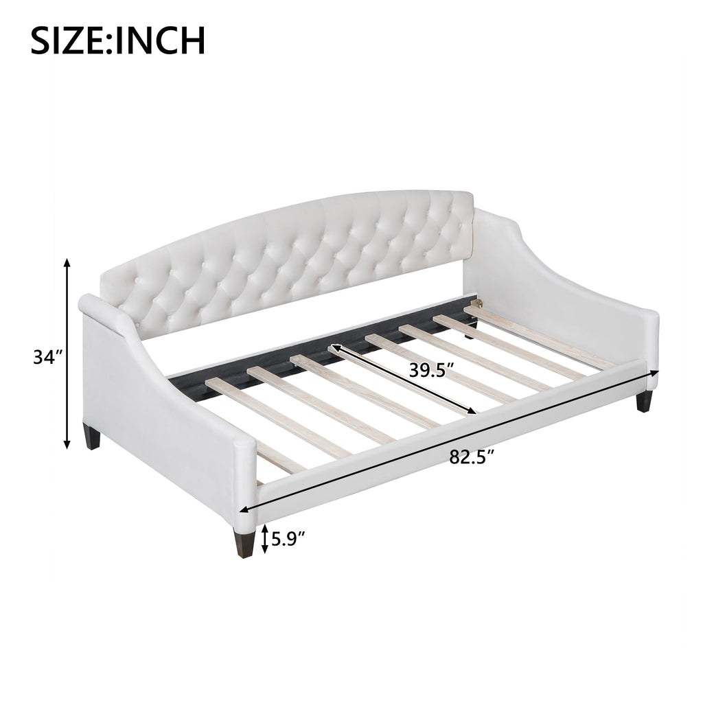 Modern Luxury Tufted Button Daybed - Twin - Beige