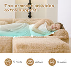 L-Shaped Soft And Fluffy Plush Fabric Modular Sectional Sofa