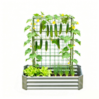 2-in-1 Raised Garden Bed with Trellis