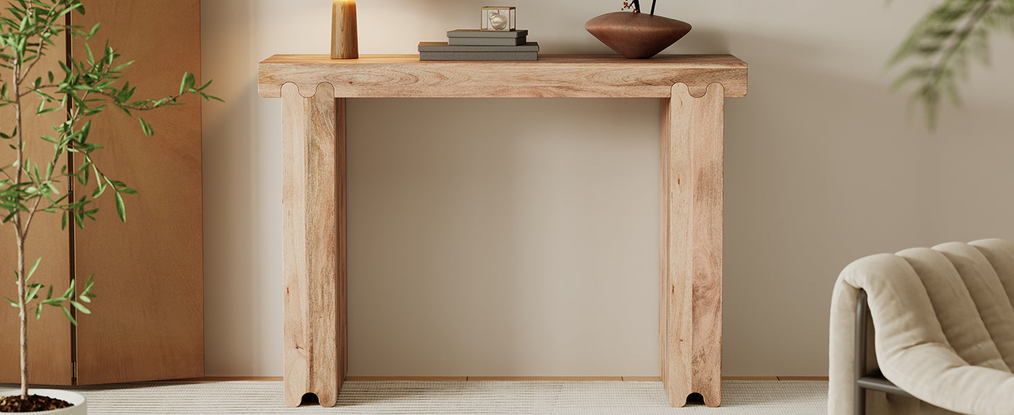 TREXM Farmhouse Mango Wood Console Table