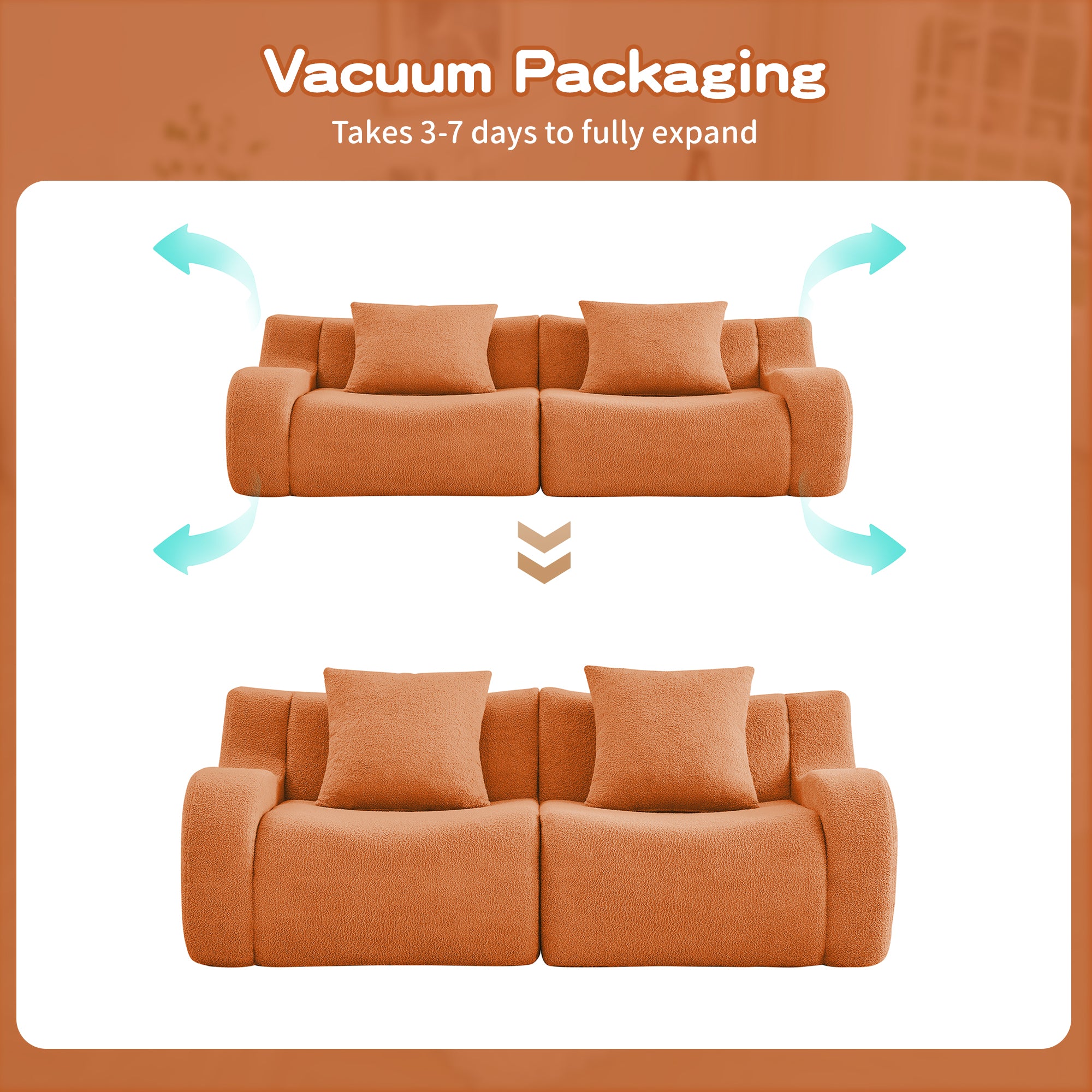 Soft Teddy Fabric Boneless Sofa
