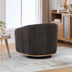 31.89" Wide Modern Chenille Cushioned Metal Base 360° Swivel Chair