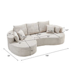 106 in. 2-Piece Fabric Cloud Curved Sectional Chenille Sofa - Silver Lining