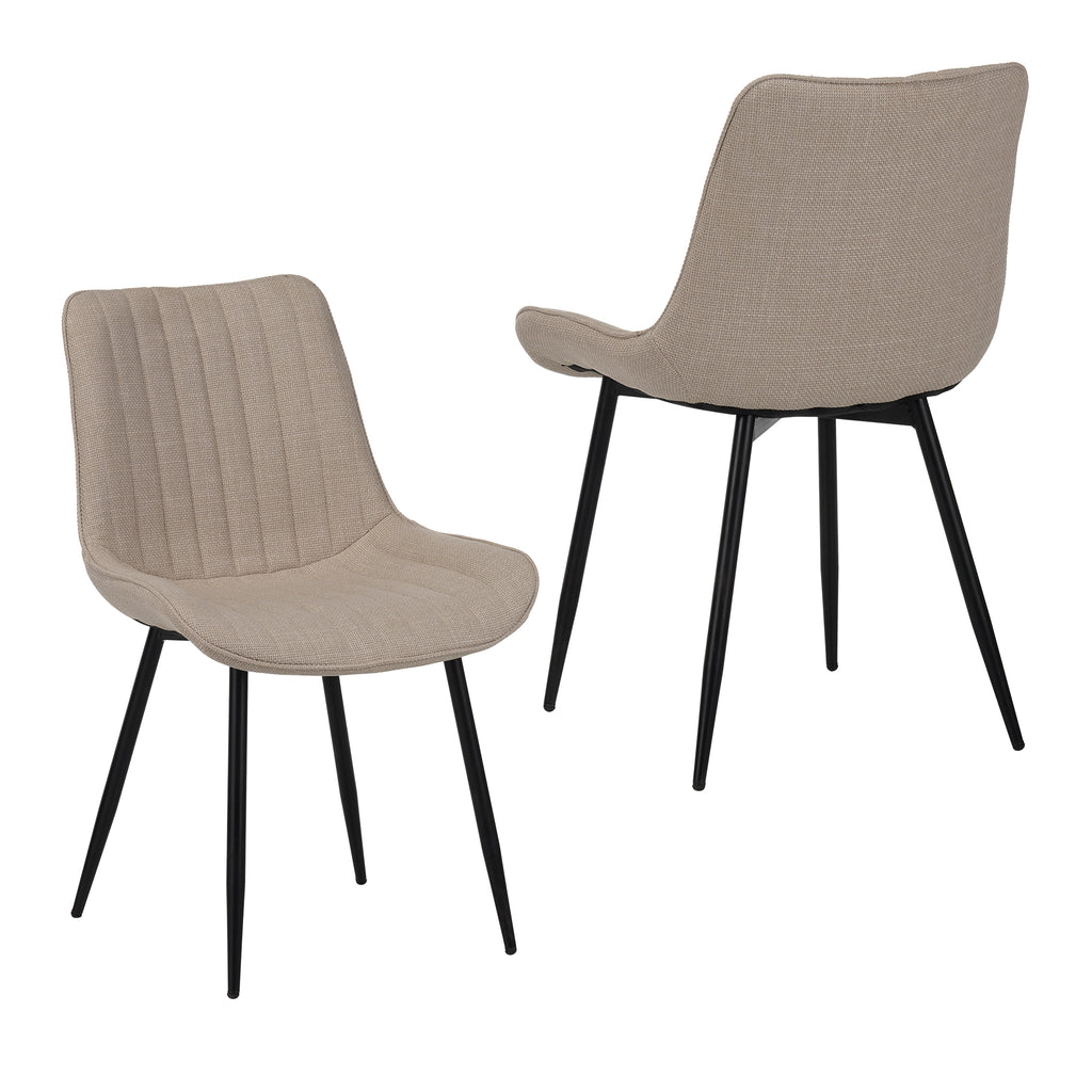 Beige Dining Chair Set - 4 Modern Kitchen Chairs