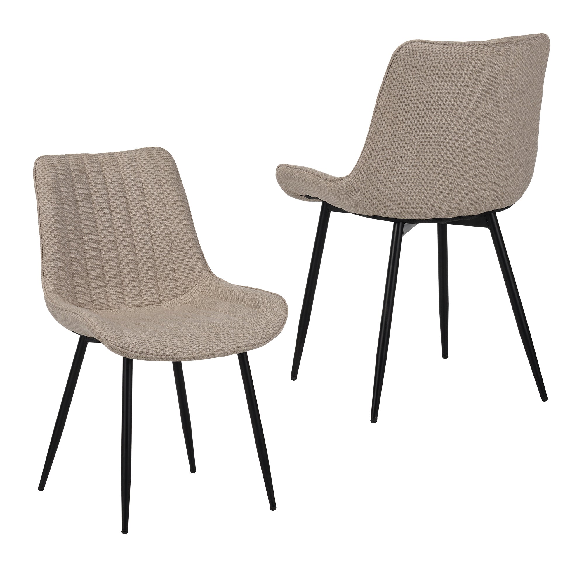 Beige Dining Chair Set - 4 Modern Kitchen Chairs