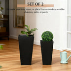 Tall Plant Pot 2-Pack Outdoor Planter Set