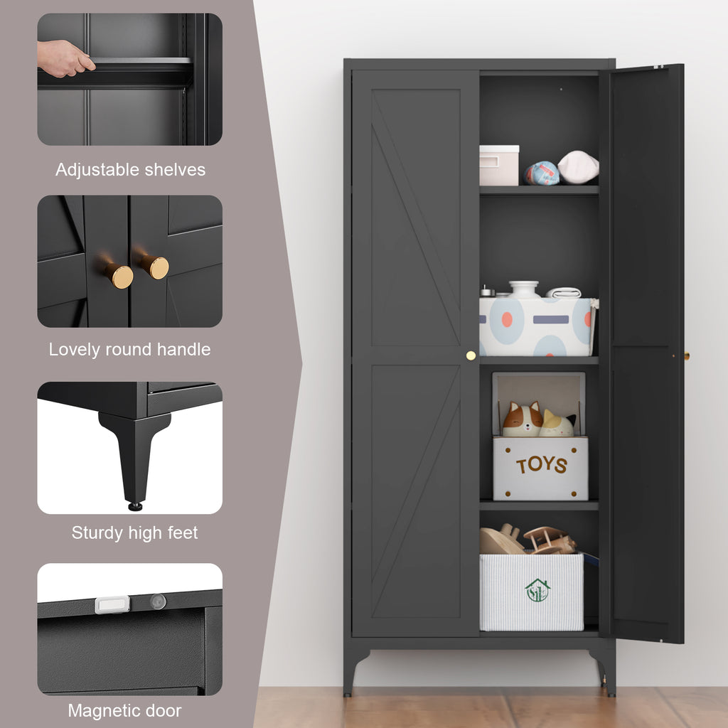 Metal Adjustable 2 Doors Storage Cabinet