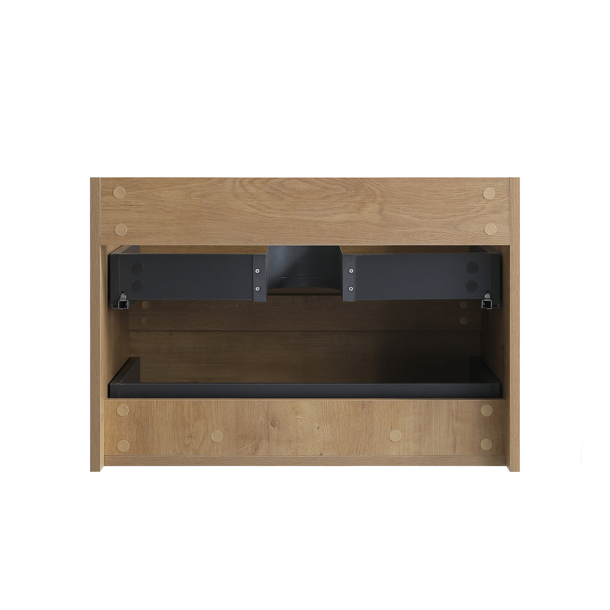 Alice30-106 Wall Mount Cabinet, Natural Wood, Two Drawers, No Basin