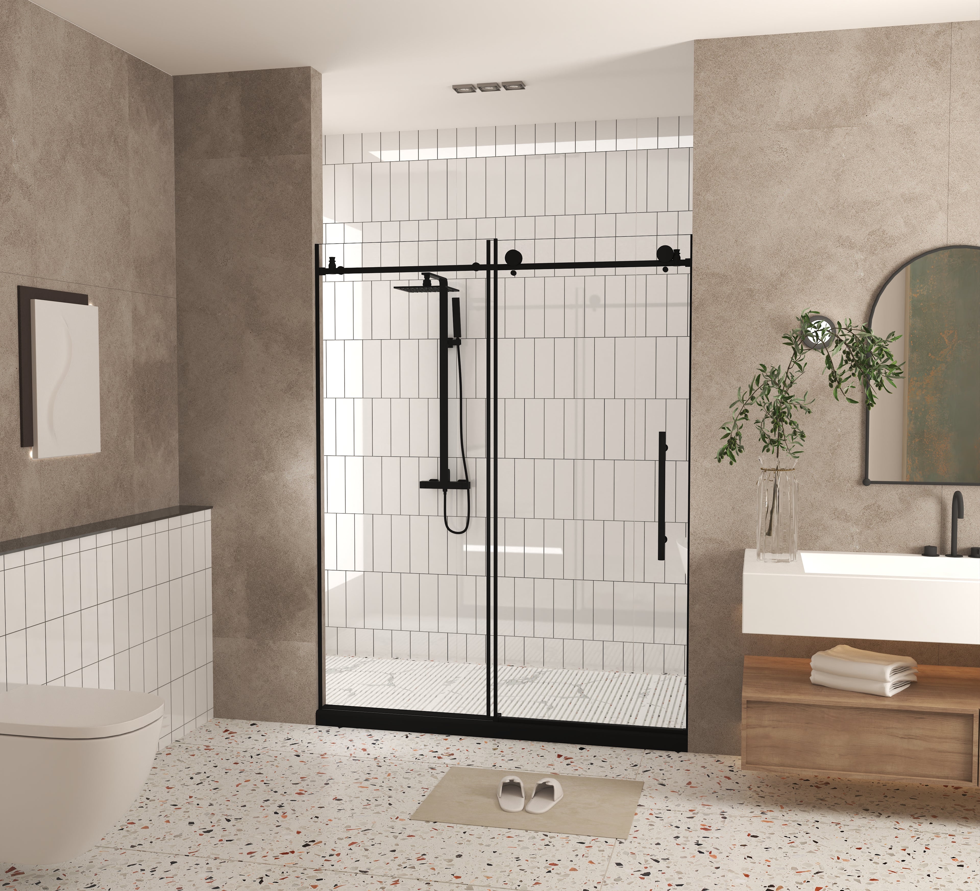 Frameless Shower Door 44-48" W x 76" H