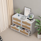 51.18"6-Drawers Rattan Storage Cabinet