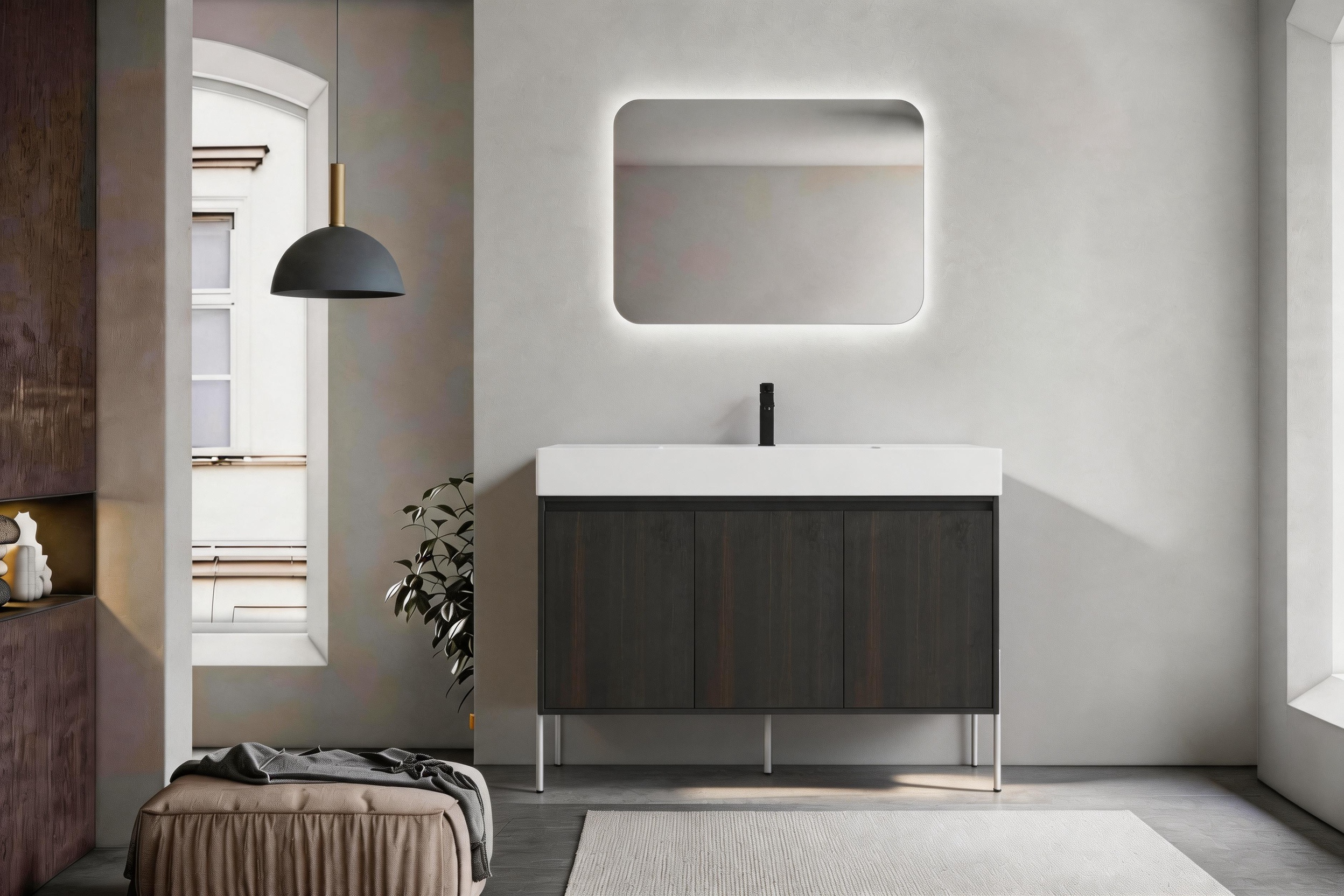 48" Freestanding Bathroom Vanity with Resin Sink