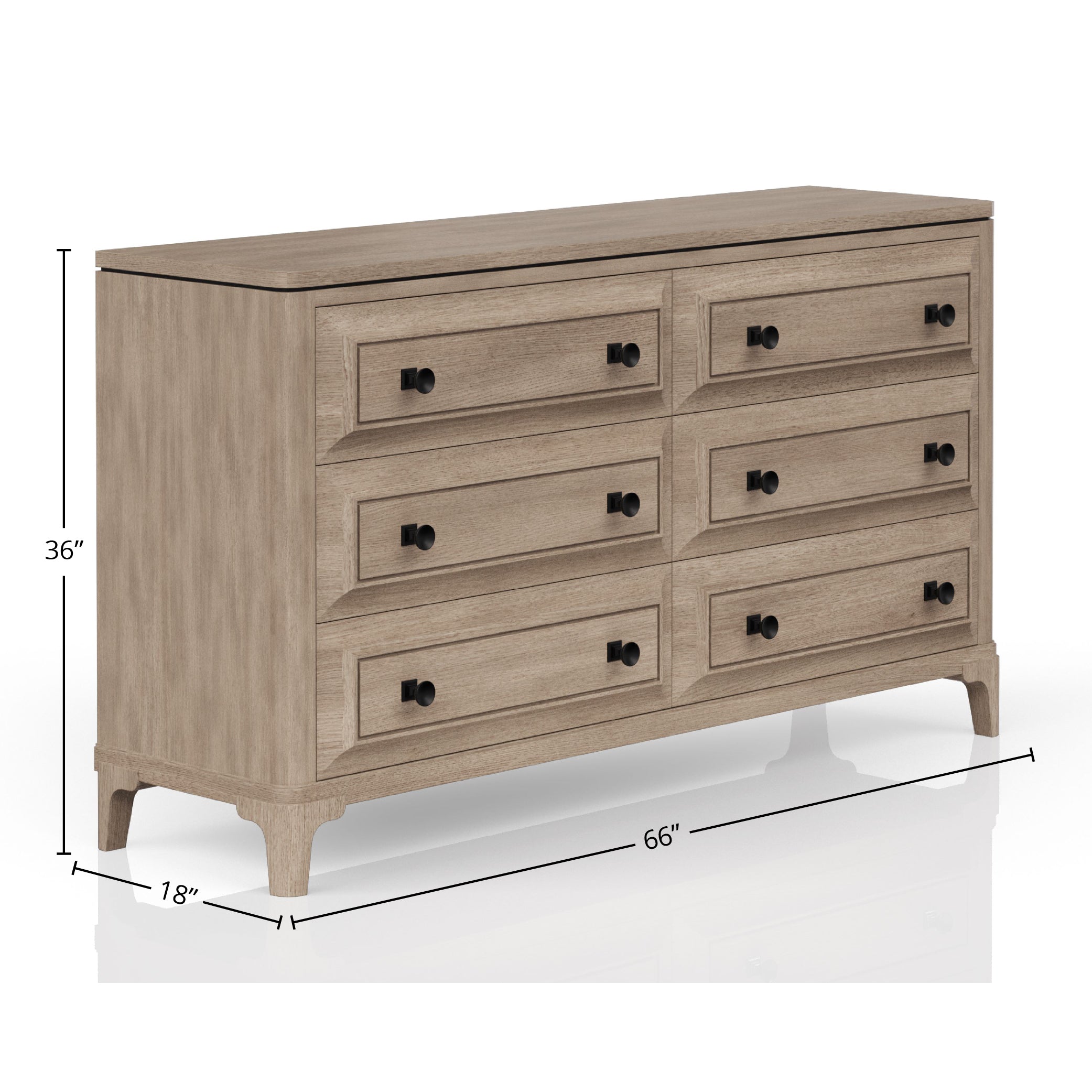 Modern 6 Drawer Dresser