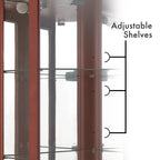 6 Shelf Corner Curio Display Cabinet with Lights and Mirrors