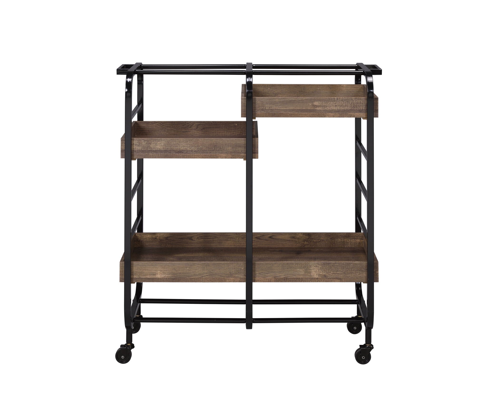 Vorrik Serving Cart - Black / Walnut