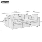 Modern Sectional Sofa Modular Sofa with Movable Ottoman
